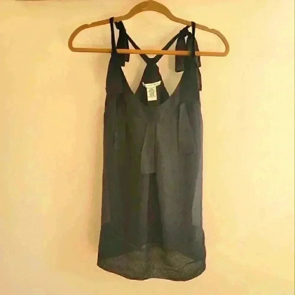 Diane Von Furstenberg Black Silk Tank Top Size Small
